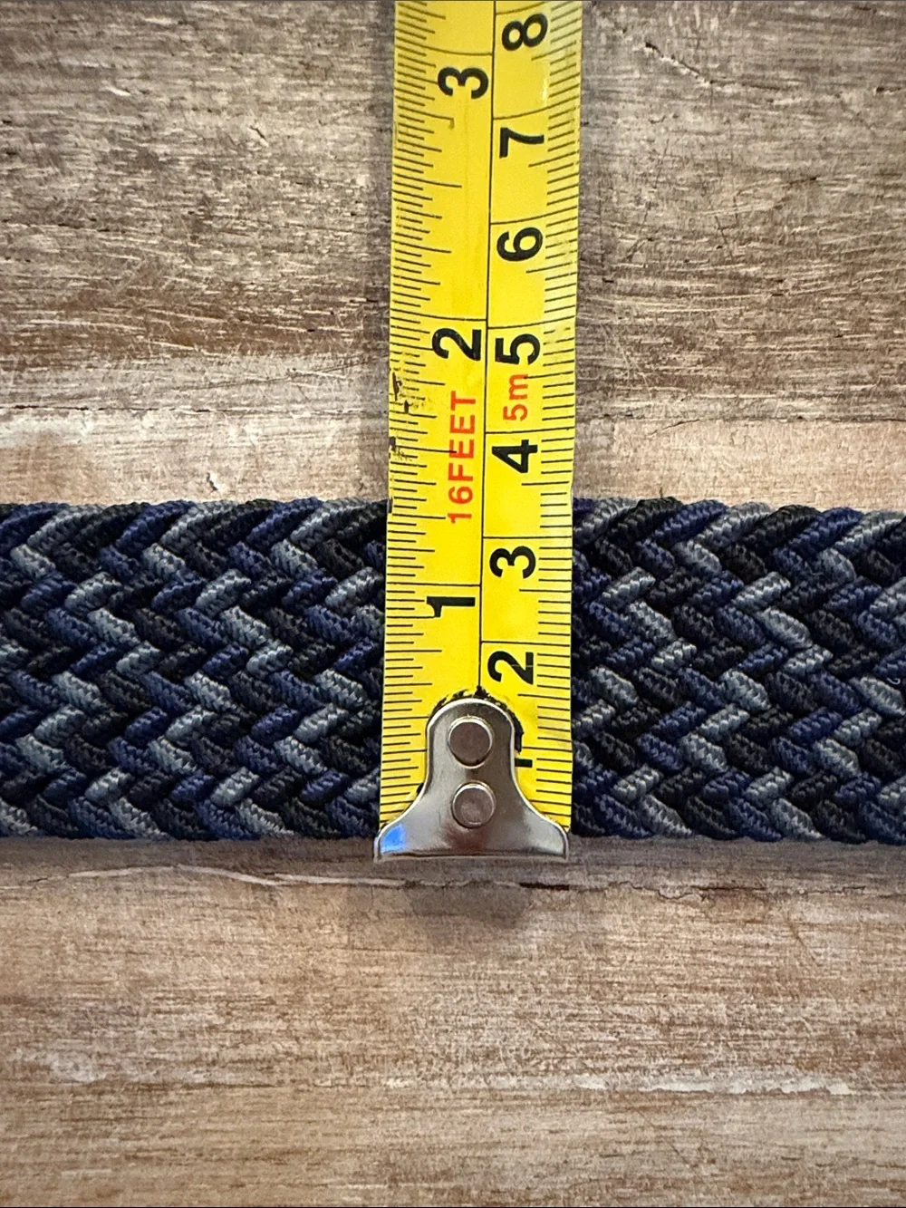 Tommy Bahama Men’s Stretch Braided Leather Trim Belt Navy Gray Black L/XL 38-42